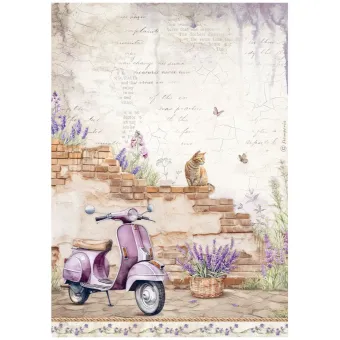 Stamperia Lavender A4 Rice Paper Vespa (DFSA4885)