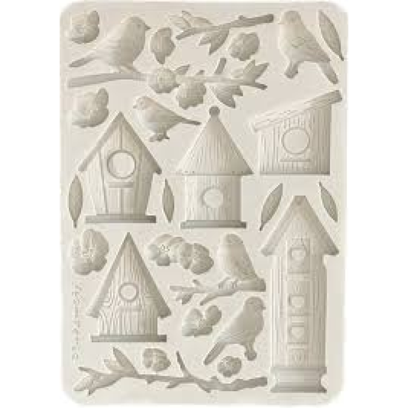 Stamperia Create Happiness Dewdrops A5 Silicon Mould Nests And Birds (KACMA546)