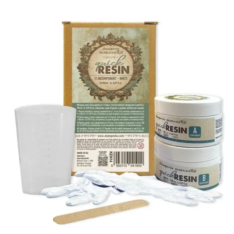 Stamperia Quick Resin 1:1 Bicomponent White (2x150ml) (KEN14)