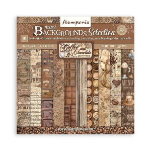 Stamperia Coffee and Chocolate Maxi Background 12x12 Inch Paper Pack (SBBL145)