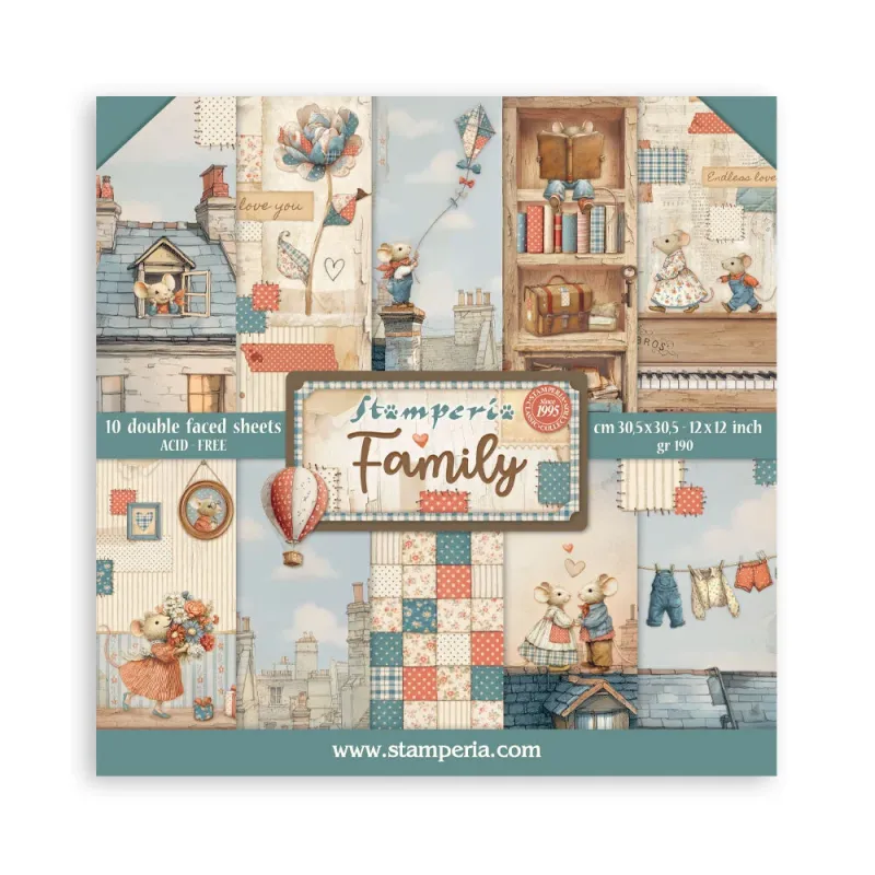 Stamperia Family 12x12 Inch Paper Pack (SBBL181)