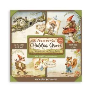 Stamperia Hidden Grove 12x12 Inch Paper Pack Maxi Backgrounds Selection (Single Face) (SBBXLB22)