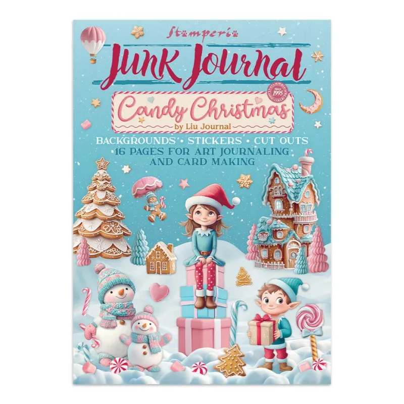 Stamperia Candy Christmas Junk Journal Backgrounds, Stickers, Cut-Outs (SBJK01)