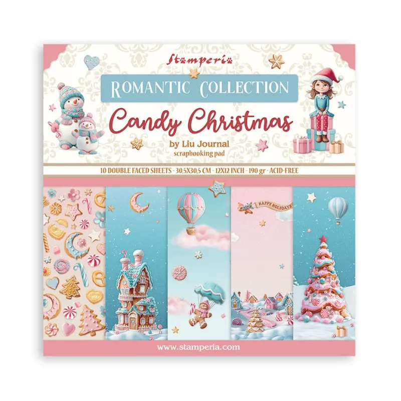 Stamperia Candy Christmas 12x12 Inch Paper Pack Maxi (Single Face) (SBBXLB27)