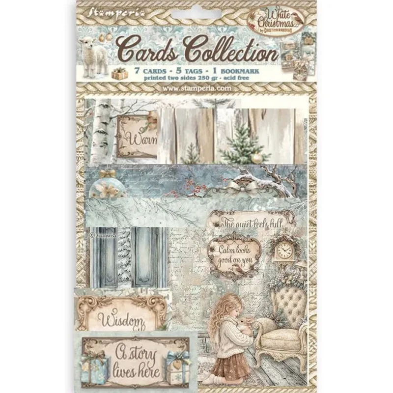 Stamperia White Christmas Cards Collection by Cristina Radovan (SBCARD49)
