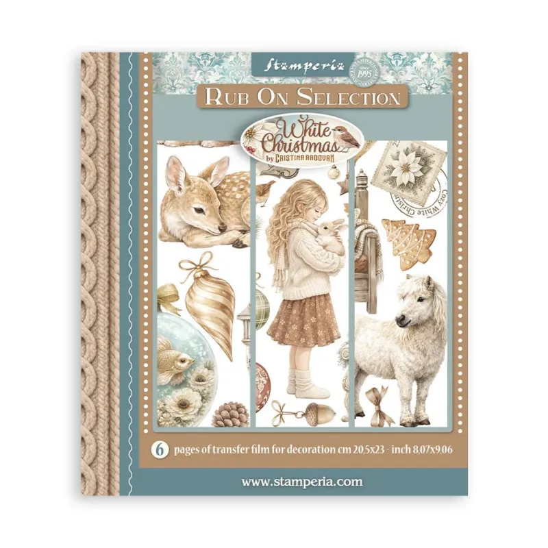 tamperia White Christmas Rub-On 20,5x23cm Assortment (6pcs) by Cristina Radovan (DFLRBXG13)