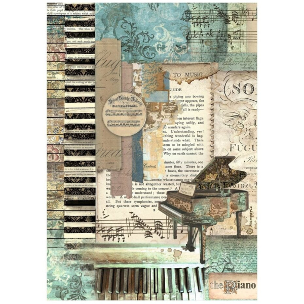 Stamperia Music A4 Rice Paper Piano (DFSA4966)