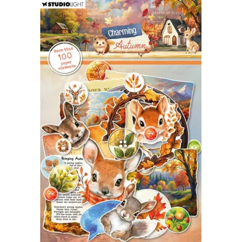 Studio Light Charming Autumn Paper Elements Labels, Images & Animal Heads (SL-CA-PE29)