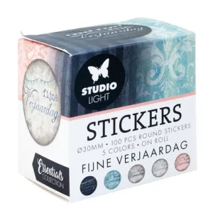 Studio Light Fijne Verjaardag ø30mm Round Stickers on Roll (100pcs) (SL-ES-STIC31) 