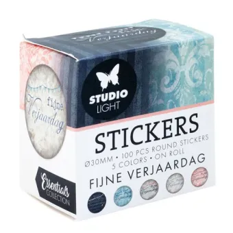 Studio Light Fijne Verjaardag ø30mm Round Stickers on Roll (100pcs) (SL-ES-STIC31) 