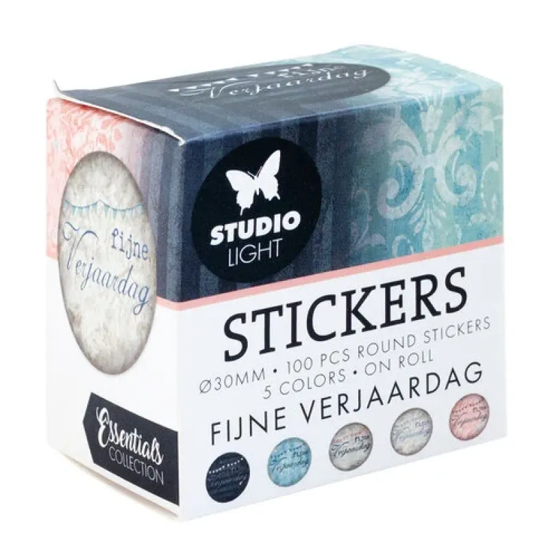 Studio Light Fijne Verjaardag ø30mm Round Stickers on Roll (100pcs) (SL-ES-STIC31) 
