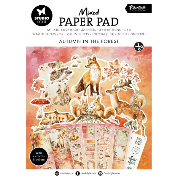 Studio Light Autumn In The Forest Essentials Mixed Paper Pad (SL-ES-MPP370)