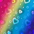 Superior 9400 - glans - 9486 rainbow hearts (30x50cm)