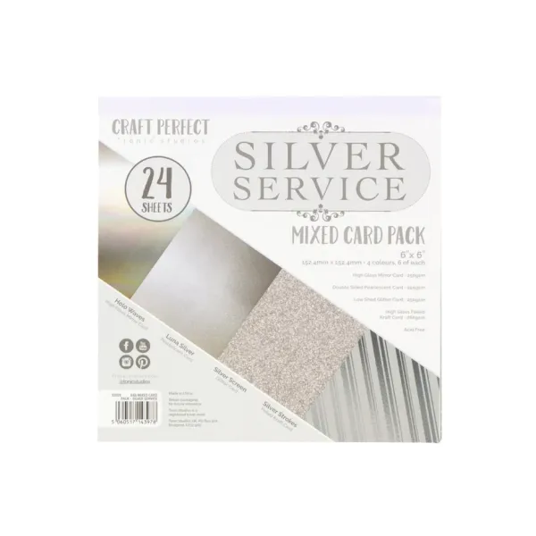 Tonic Craft Perfect Card Pack 6x6 Inch Silver Service (9397e)