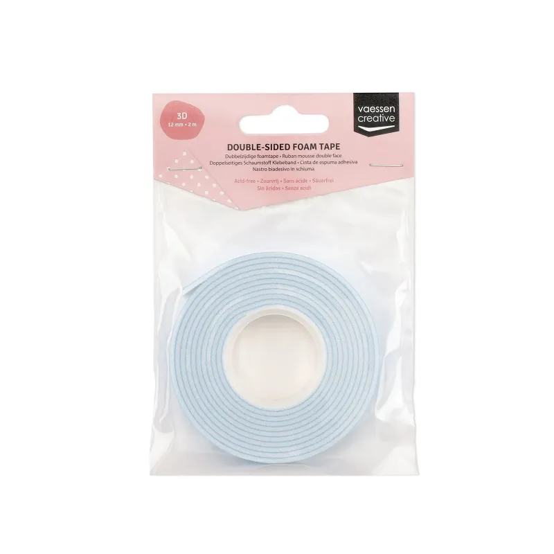 Vaessen Creative Dubbelzijdige Foam tape 2mmx12mm 2m wit (20397)