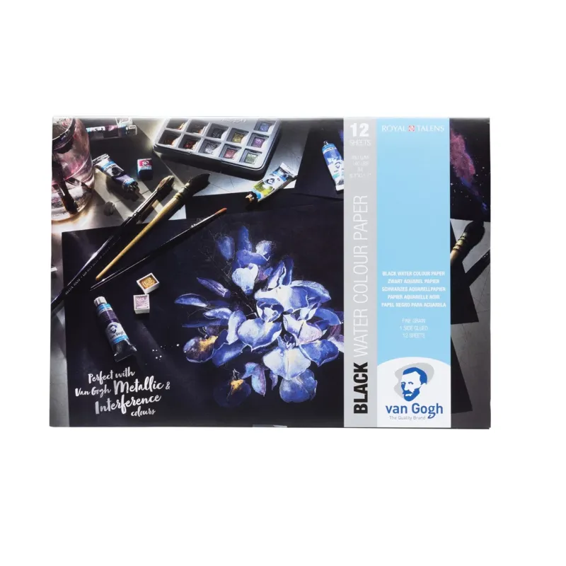 Van Gogh Zwart blok met aquarelverfpapier 12 vellen 360 g formaat 29,7 x 21 cm (A4) (94170002)