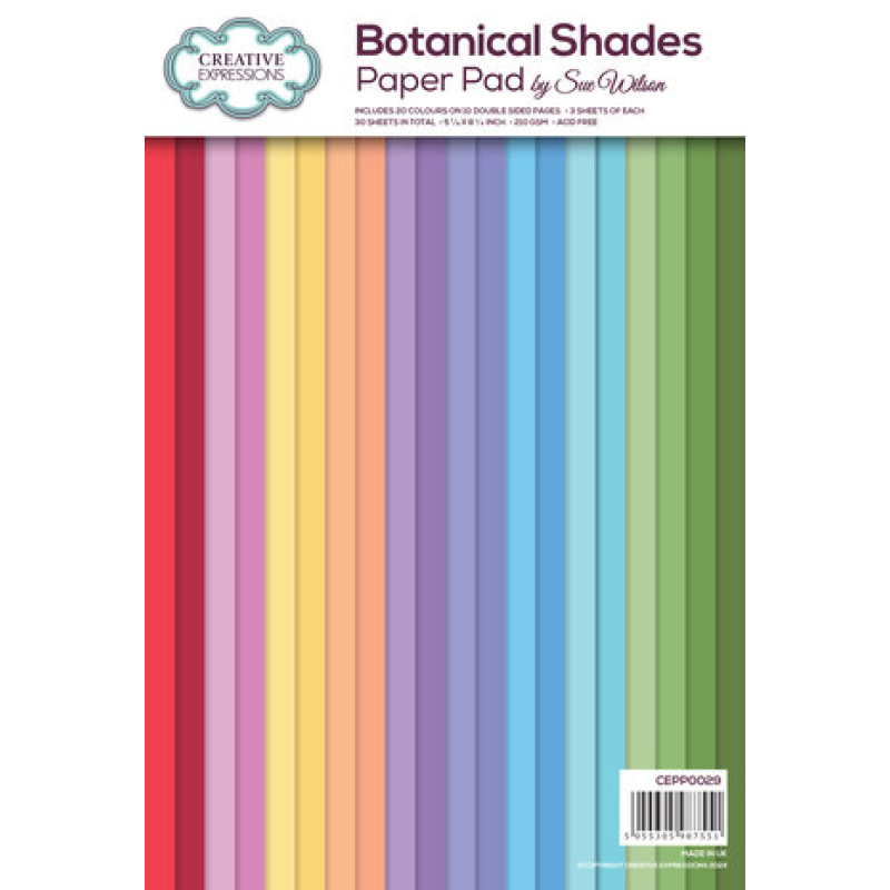 Creative Expressions Sue Wilson Paper Pad 6x8 Inch Botanical Shades (CEPP0029)