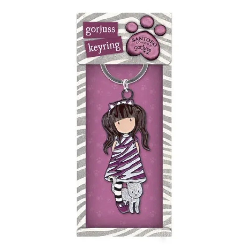 Gorjuss Display Keyring in a Gift Box Wild Roze (1166GJD01-Paars)
