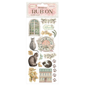 Stamperia Orchids and Cats Rub-On 4x8,5 Inch Cat (DFLRB75)