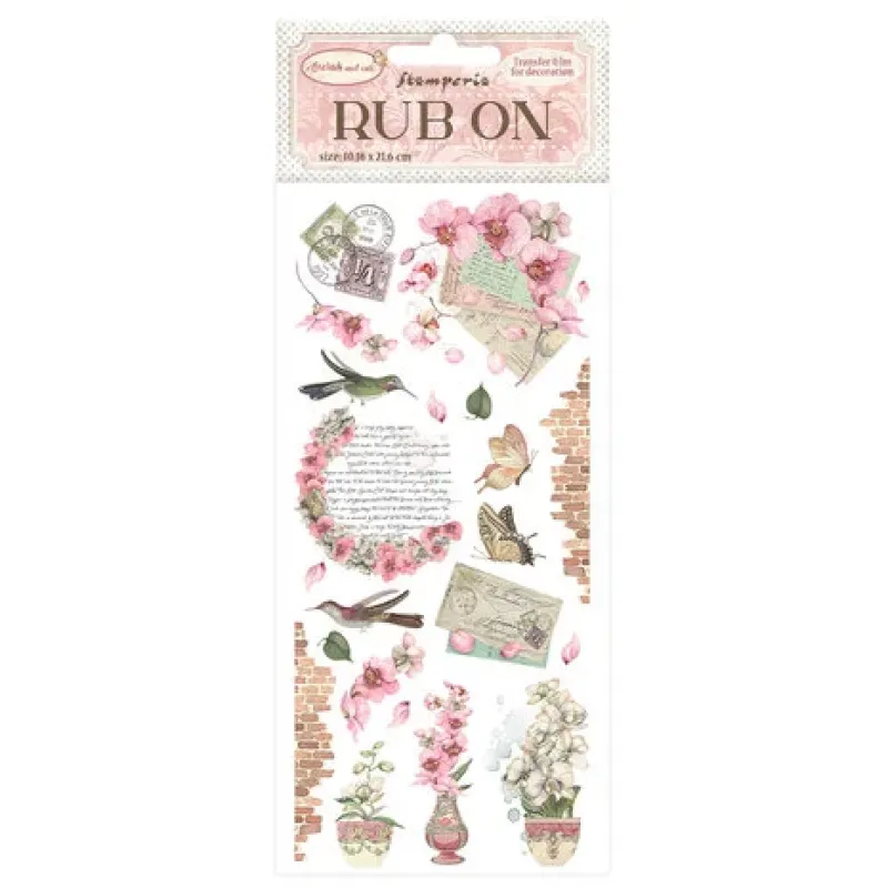 Stamperia Orchids and Cats Rub-On 4x8,5 Inch Letters (DFLRB74)