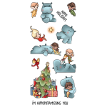 LDRS Creative Hippopotamus for Christmas 4x8 Inch Clear Stamps (LDRS3345)
