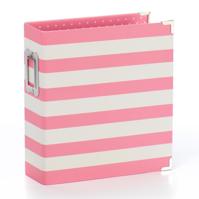 Simple Stories SN@P! Designer Binder 6x8 Inch Pink Stripe