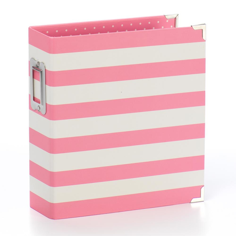 Simple Stories SN@P! Designer Binder 6x8 Inch Pink Stripe (3996)