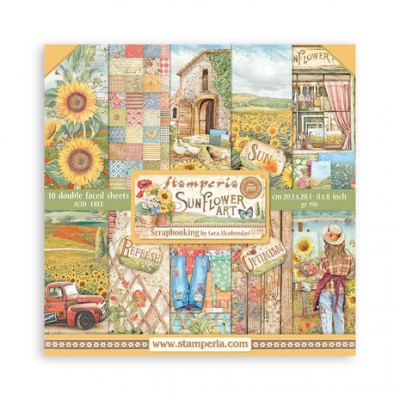 Stamperia Sunflower Art 8x8 Inch Paper Pack (SBBS83)