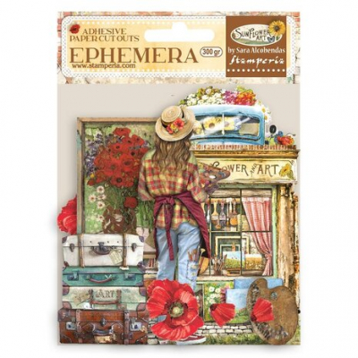 Stamperia Sunflower Art Ephemera Elements and Poppies (44pcs) (DFLCT19)