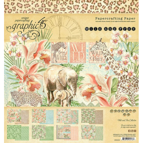 Graphic 45 Wild & Free 8x8 Inch Paper Pad (4502404)