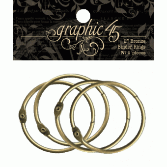 Graphic 45 Bronze Binder Rings 2 Inch (4pcs) (4502591)