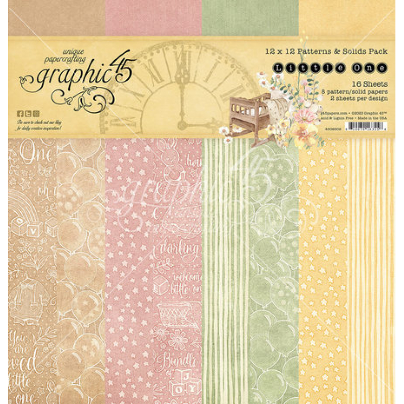 Graphic 45 Little One 12x12 Inch Patterns &amp; Solids Pack (4502602)