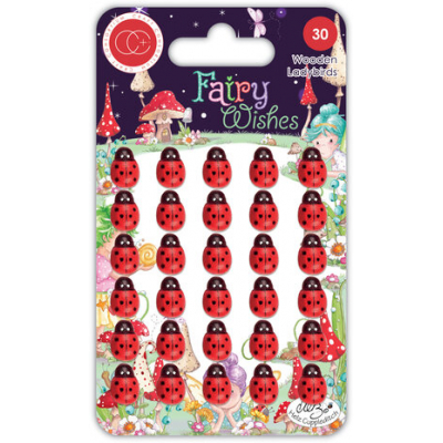 Craft Consortium Fairy Wishes Adhesive Wooden Ladybirds (CCWDNS022)