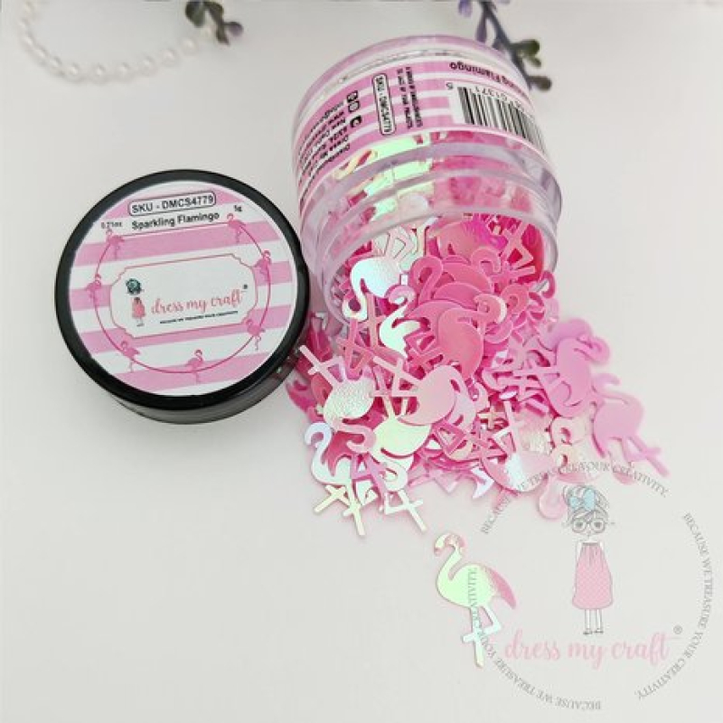 Dress My Craft Shaker Slices Sparkling Flamingo 8g (DMCS4779)