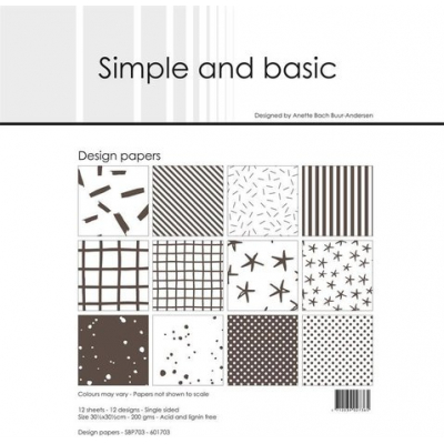 Simple and Basic Warm Grey 12x12 Inch Paper Pack (SBP703)