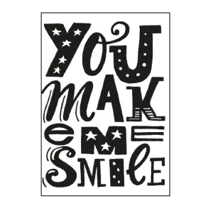 Paperfuel  Embossing sjabloon A6 you make me smile (PF106001)