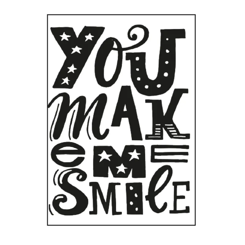 Paperfuel  Embossing sjabloon A6 you make me smile (PF106001)