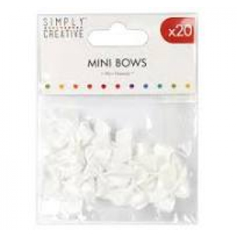 Simply Creative Mini Bows White (20pcs) (SCRBN005)