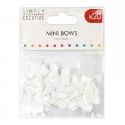 Simply Creative Mini Bows White (20pcs) (SCRBN005)