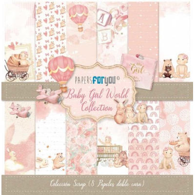 Papers For You Baby Girl World Scrap Paper Pack (8pcs) (PFY-3450)