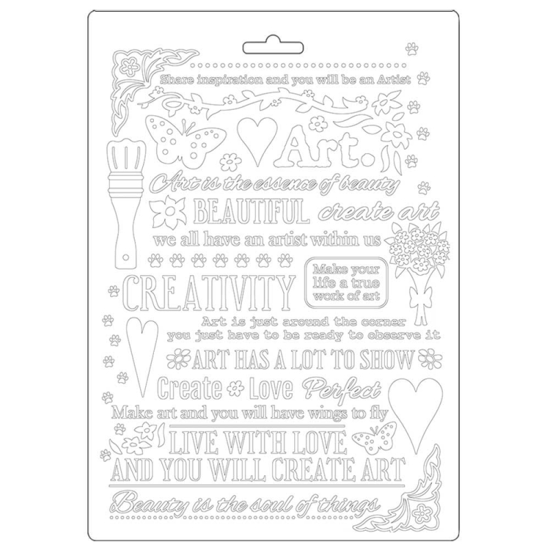 Stamperia Soft Mould A5 Atelier Writing (K3PTA578)