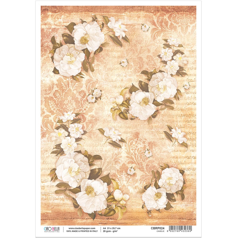 Ciao Bella RICE PAPER A4 CAMELIE (CBRP024)