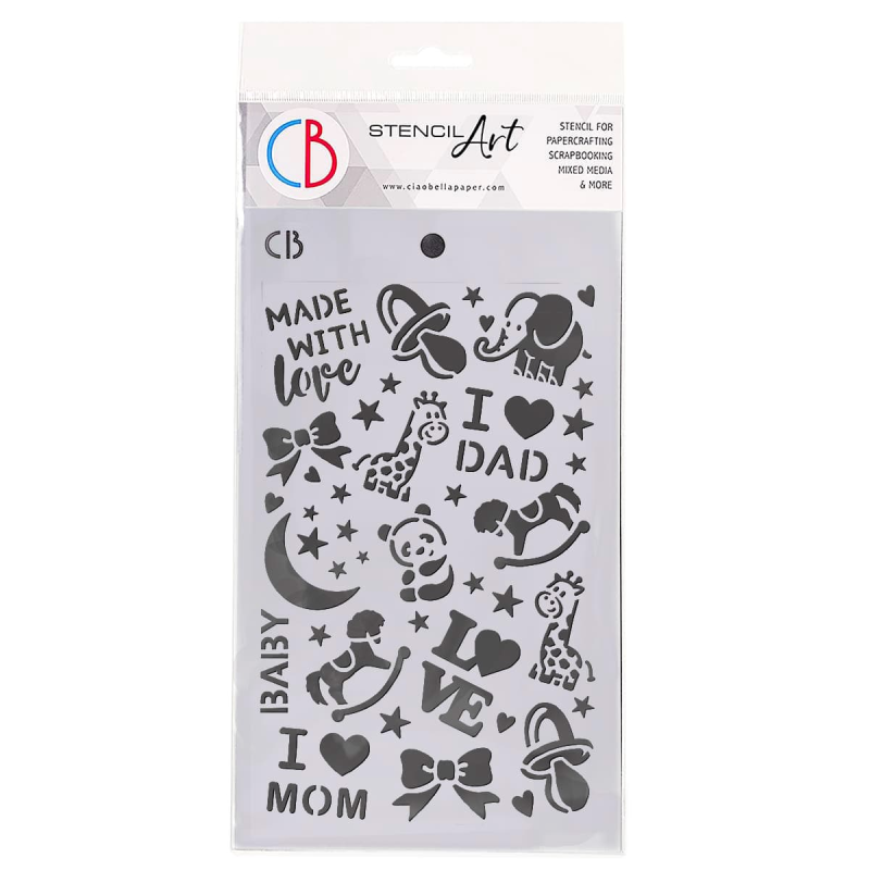 Ciao Bella TEXTURE STENCIL 5"X8" MADE WITH LOVE (MS054)