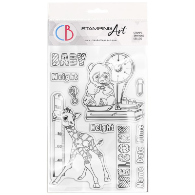 Ciao Bella CLEAR STAMP SET 4"X6" BABY HEIGHT & WEIGH (PS6043)