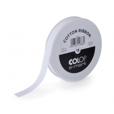 Colop E-MARK Cotton Ribbon White 15mm (154921)