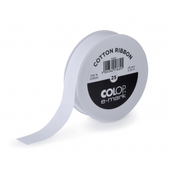 Colop E-MARK Cotton Ribbon White 25mm (154922)