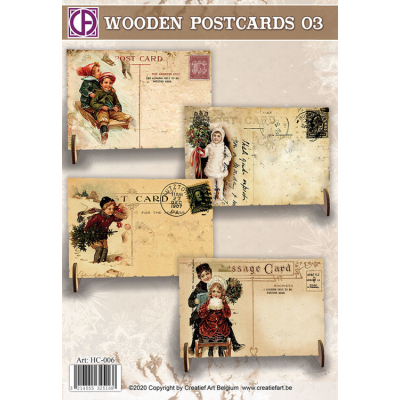 Kaarten pakket Wooden Postcards 03