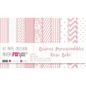 Papers For You Basicos Imprescindibles Rosa Bebe Canvas Scrap Pack (10 pcs) (PFY-3929)