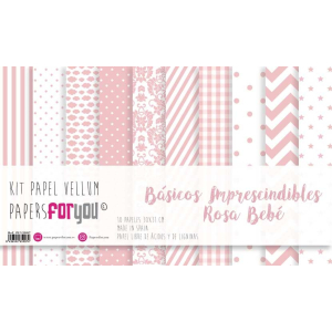 Papers For You Basicos Imprescindibles Rosa Bebe Vellum Paper Pack (10pcs) (PFY-3907) ( PFY-3907)
