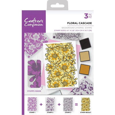 Crafter's Companion Floral Cascade A6 Background Layering Stamps (CC-ST-CA-BKFLO)